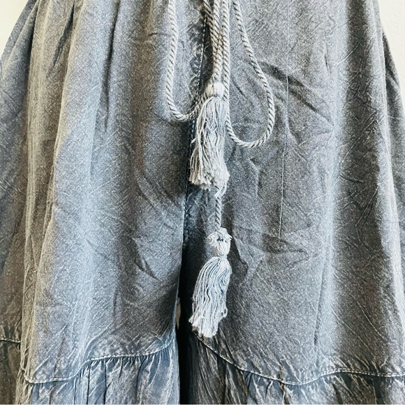 Cute Options Flowy Whitewashed Gray Ruffled Wide Leg Pants - Picture 5 of 10